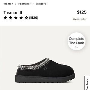 UGG Tasman II Black Slip-On Shearling-Lined Mule